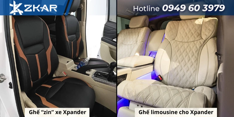 Độ ghế Limousine có khác biệt gì so với ghế nguyên bản của Xpander?