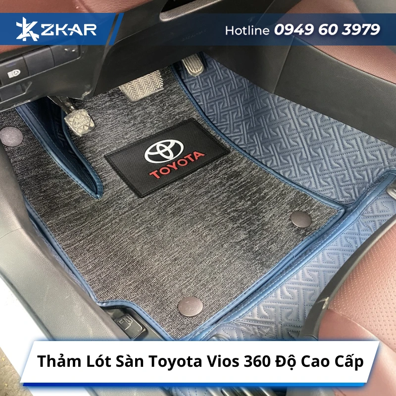 Thảm lót sàn 360 độ cao cấp cho Toyota Vios